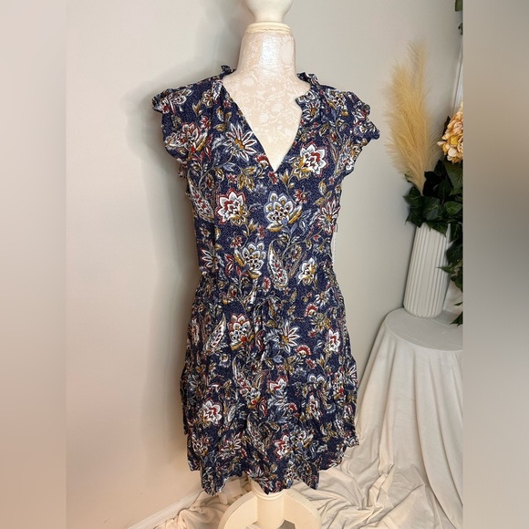 Velvet by Graham & Spencer Floral Mini Dress - Blue and Red - Picture 1 of 10